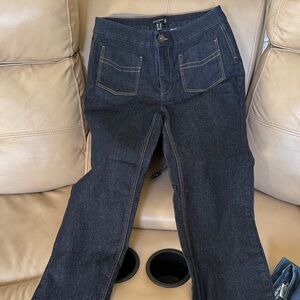 Susan Graver Dark Blue Flare Jeans